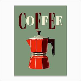 Mambo Art Studio Canvas Wall Decor Prints - Moka Espresso Italian Coffee Maker Buongiorno 5 ( Food & Drink > Drinks > Coffee art) - 40x26 in