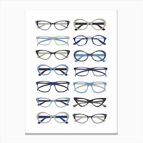 Blue Glasses Print Canvas Print