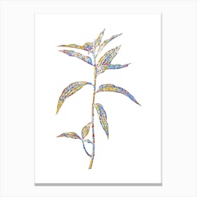 Stained Glass Dayflower Mosaic Botanical Illustration on White n.0004 Canvas Print