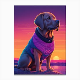 Labrador Retriever Dog Sunset Canvas Print