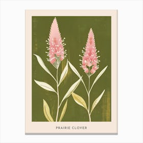 Pink & Green Prairie Clover 2 Flower Poster Canvas Print