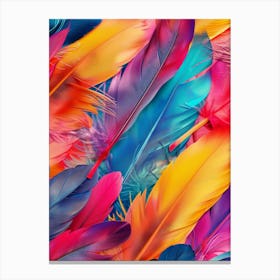 Colorful Feathers Wallpaper Canvas Print