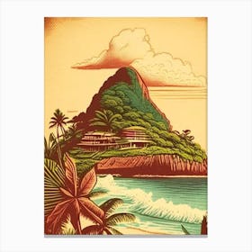 Ilha Do Mel Brazil Vintage Sketch Tropical Destination Canvas Print