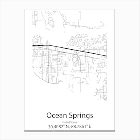 Ocean Pointe,United States Minimalist Map Leinwandbilder