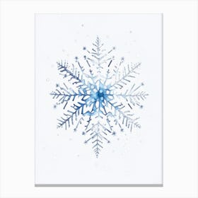 Winter Snowflake Pattern, Snowflakes, Minimalist Watercolour 3 Canvas Print