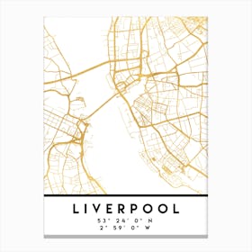 Liverpool England City Street Map Canvas Print