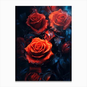 Red Roses Wallpaper Canvas Print