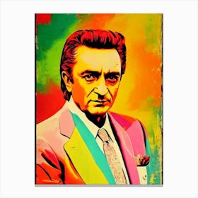 Johnny Cash Colourful Pop Art Canvas Print
