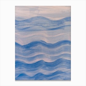 Blue Waves. Abstract blue paint background Canvas Print