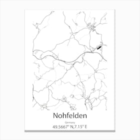 Nohfelden,Germany Minimalist Map Canvas Print