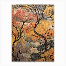 Black Willow 5 Vintage Autumn Tree Print  Canvas Print