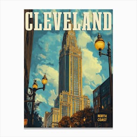 Cleveland Vintage Travel Poster Canvas Print