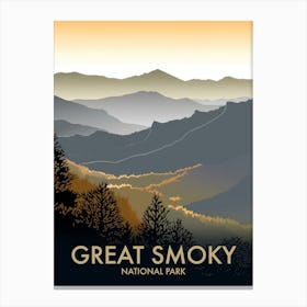 Great Smoky National Park Vintage Travel Poster 9 Canvas Print