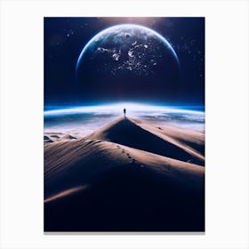 At The Top Of The Dune Silhouette Canvas Print
