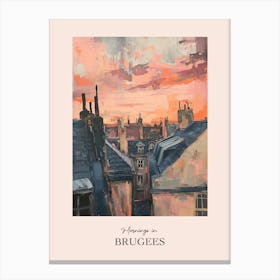 Mornings In Brugees Rooftops Morning Skyline 3 Canvas Print