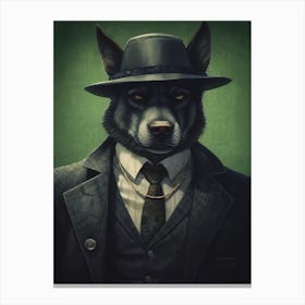 Gangster Dog Norwegian Elkhound Canvas Print