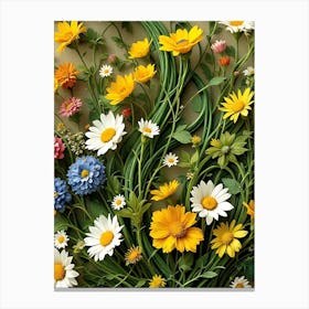 Daisies Botanical Inspired by William Morris Leinwandbilder