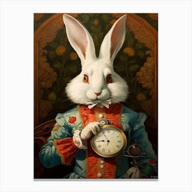 Alice In Wonderland The White Rabbit Kitsch 3 Canvas Print