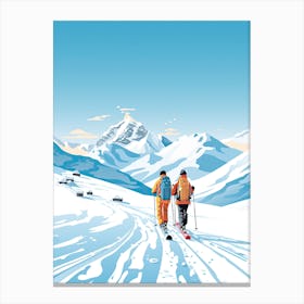 Portillo   Chile, Ski Resort Illustration 1 Canvas Print