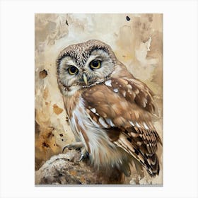 Northern Saw Whet Owl Painting 1 Canvas Print