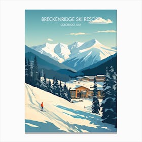 Poster Of Breckenridge Ski Resort   Colorado, Usa, Ski Resort Illustration 3 Canvas Print