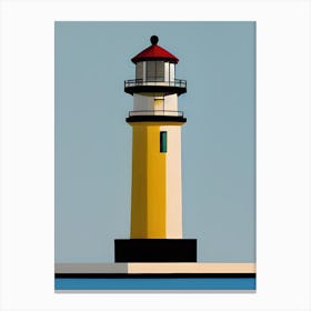 Yellow Sunny Day Lighthouse Nordic Scandinavian Architecture Canvas Print