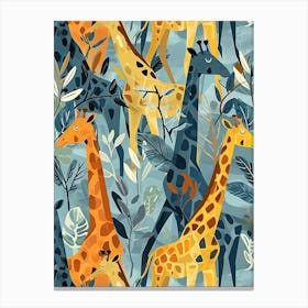 Kitsch Giraffe Illustrative Pattern 4 Canvas Print
