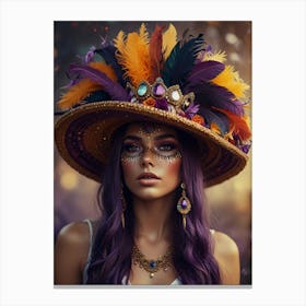 Girl in a hat 2 Canvas Print