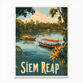 Aihrgdesign A Mid Century Modern Travel Poster For Siem Reap 1 Canvas Print