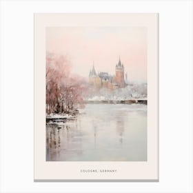Dreamy Winter Painting Poster Cologne Germany 1 Canvas Print