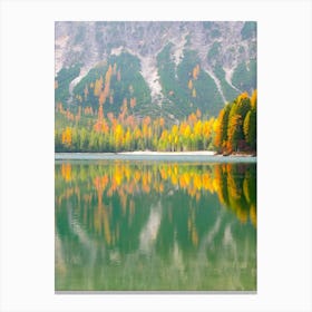 Autumn Trees Reflected In A Lake Canvas Print