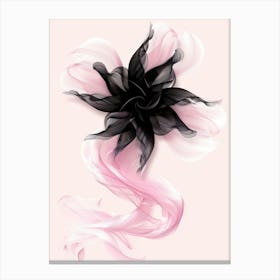 Pink And Black Flower Canvas Print