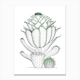 Easter Cactus William Morris Inspired Canvas Print