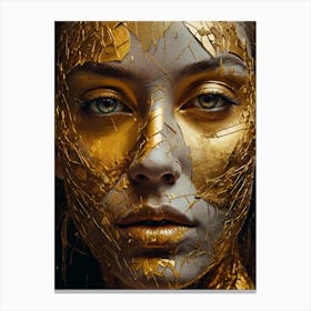 Gold Face Painting 1 Canvas Print