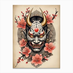 Floral Irezumi The Traditional Japanese Tattoo Hannya Mask (62) Canvas Print