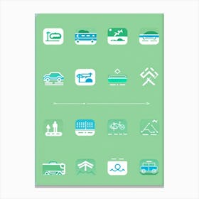 Transportation Icons Canvas Print