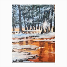 Winter lake Canvas Print