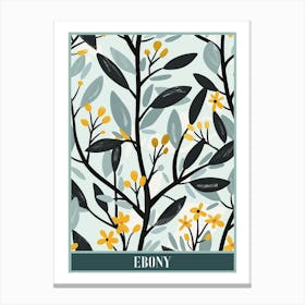 Ebony Tree Flat Illustration 2 Poster Canvas Print