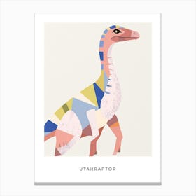 Nursery Dinosaur Art Utahraptor 1 Poster Canvas Print