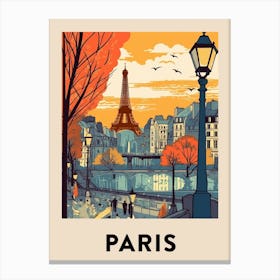 Paris 2 Vintage Travel Poster Canvas Print