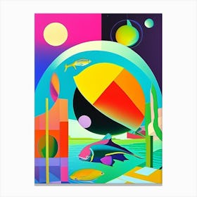 Pisces Planet Abstract Modern Pop Space Canvas Print
