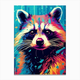 Raccoon Colourful 2 Canvas Print