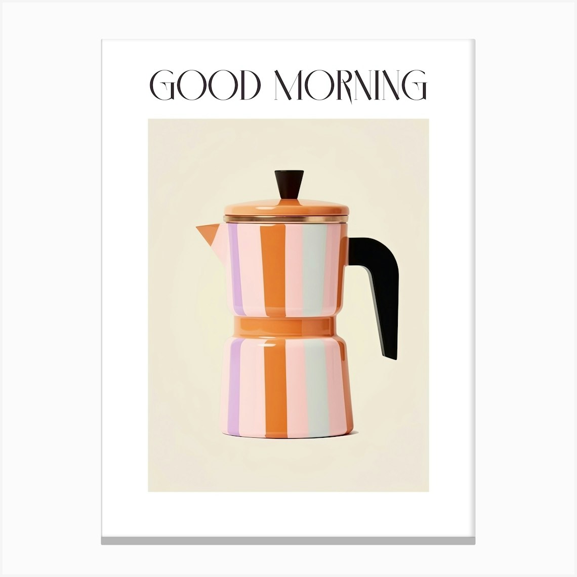 Moka Espresso Italian Coffee Maker Good Morning 5 Canvas Print by Mambo