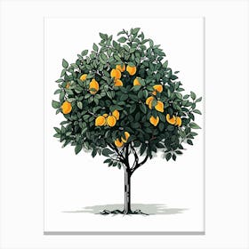Lemon Tree Pixel Illustration 2 Canvas Print
