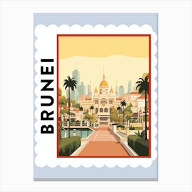 Brunei Travel Stamp Poster Canvas Print