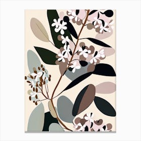 Mountain Laurel Wildflower Modern Muted Colours Canvas Print