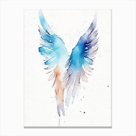 Angel Wings Symbol Minimal Watercolour Canvas Print