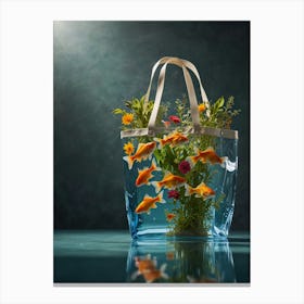 Goldfish In A Shopping Bag Canvas Print