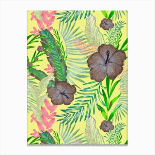 Tropical Summer Leaves Canvas Print