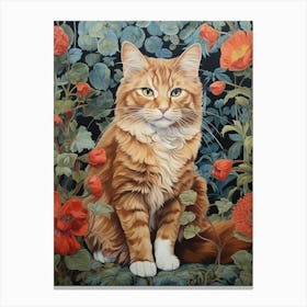 Cat In Floral Medieval Monestary 1 Canvas Print